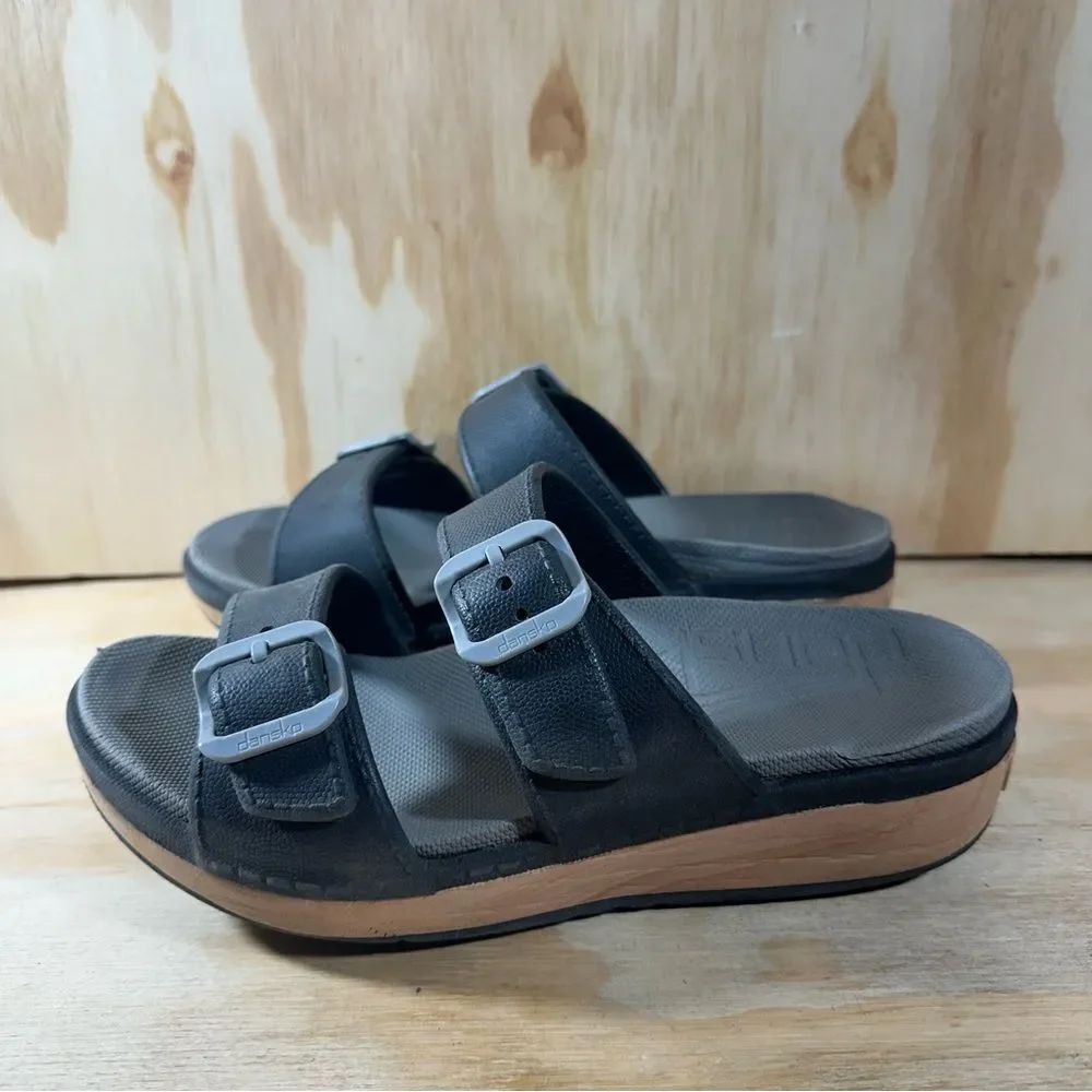 Dansko Black Double Strap Sandals with Buckles Women’s Size 6.5